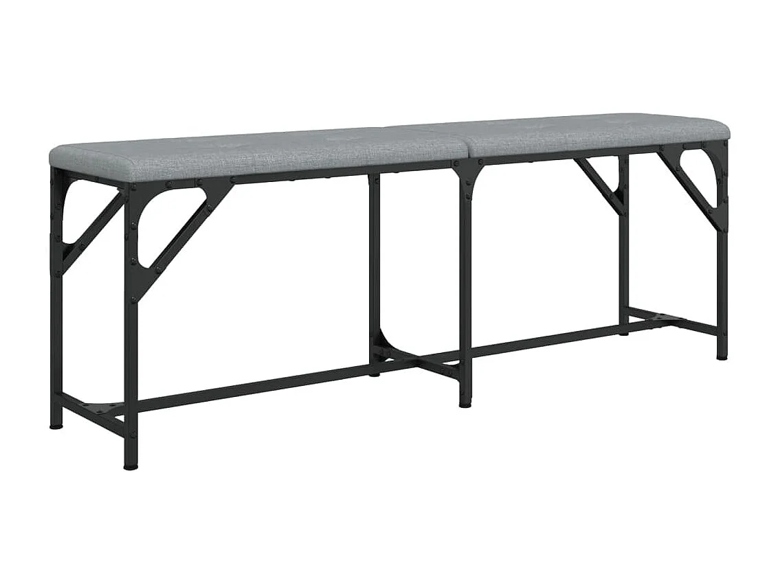 Banc à manger gris clair 124x32x45 cm acier et tissu
