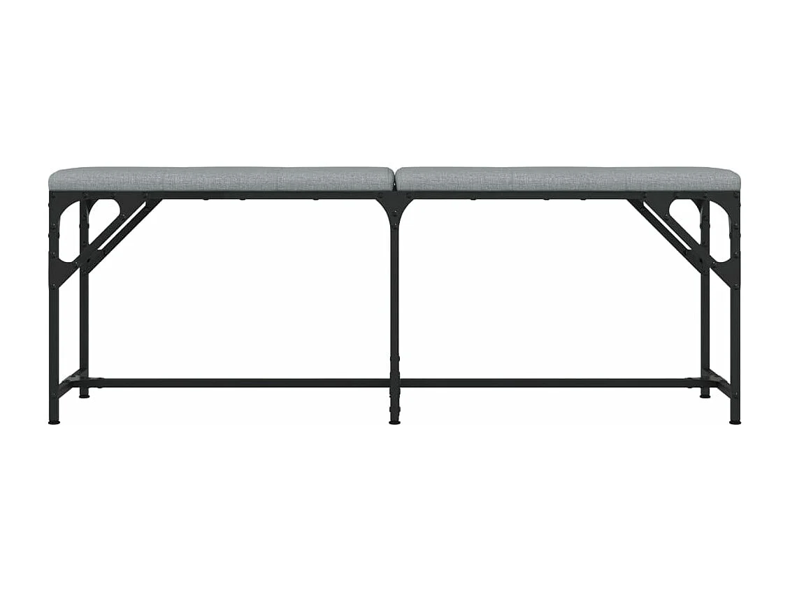 Banc à manger gris clair 124x32x45 cm acier et tissu