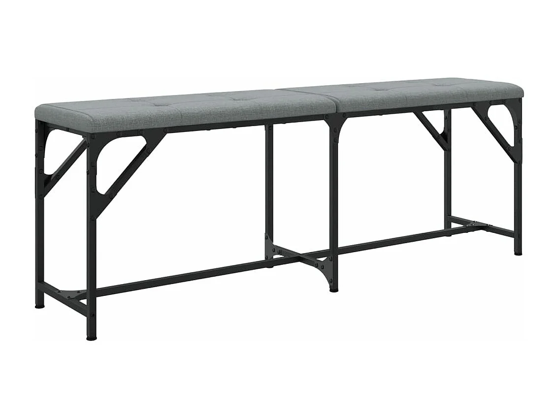Banc à manger gris clair 124x32x45 cm acier et tissu