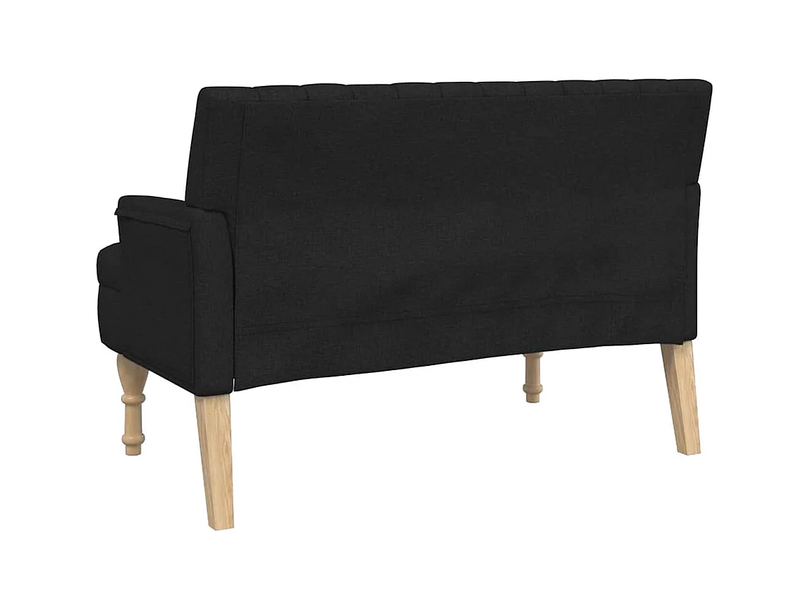 Banc avec coussins noir 113x64,5x75,5 cm tissu