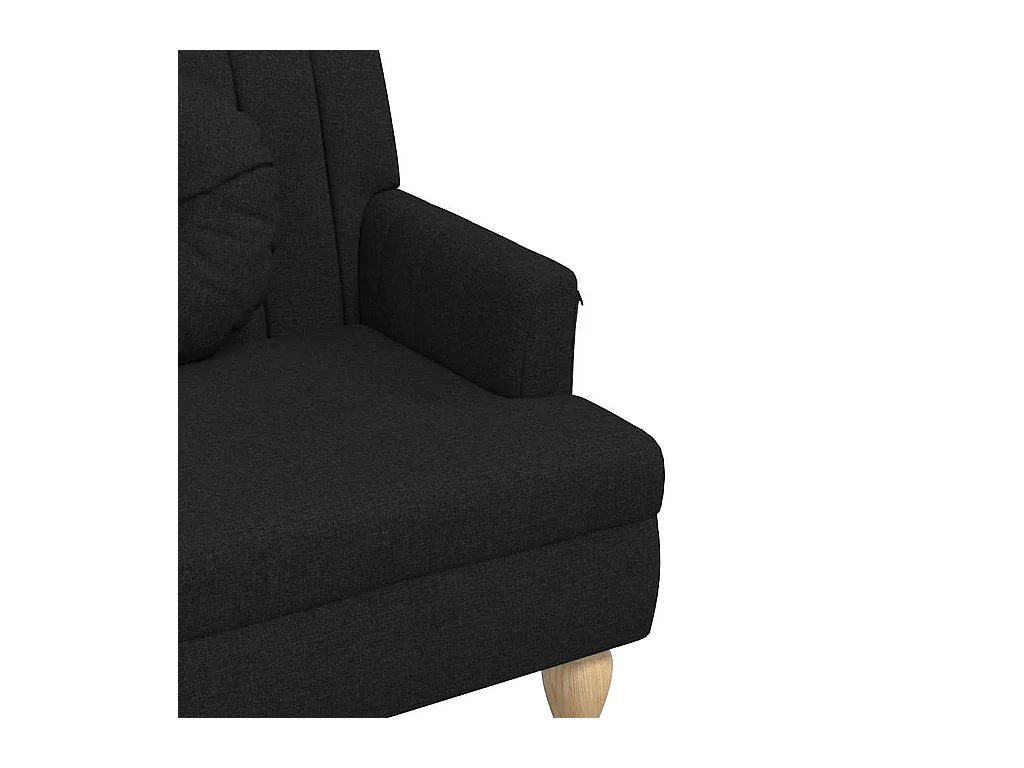 Banc avec coussins noir 113x64,5x75,5 cm tissu