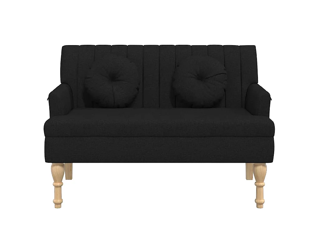 Banco c/ almofadões 113x64,5x75,5 cm tecido preto