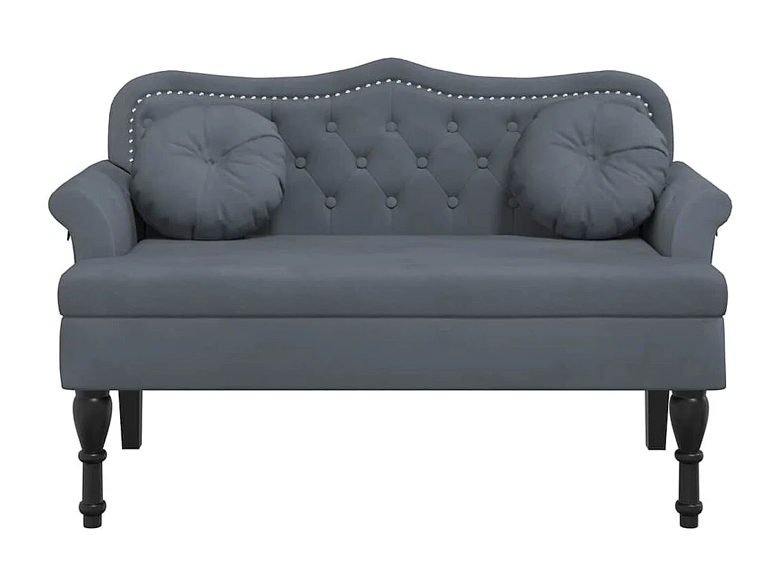 Bank mit Kissen Dunkelgrau 120,5 x 65 x 75 cm Samt