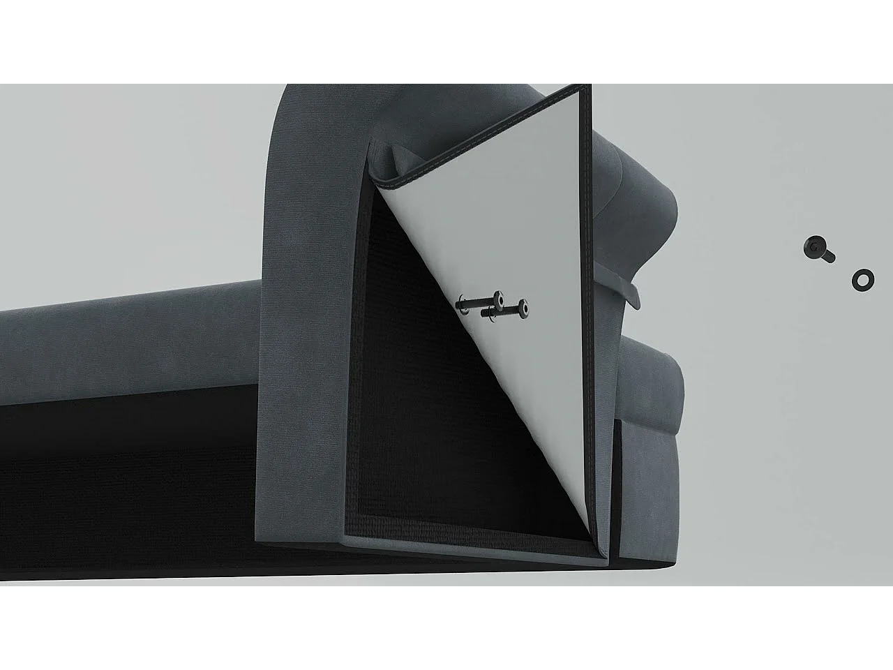 Bank mit Kissen Dunkelgrau 120,5 x 65 x 75 cm Samt