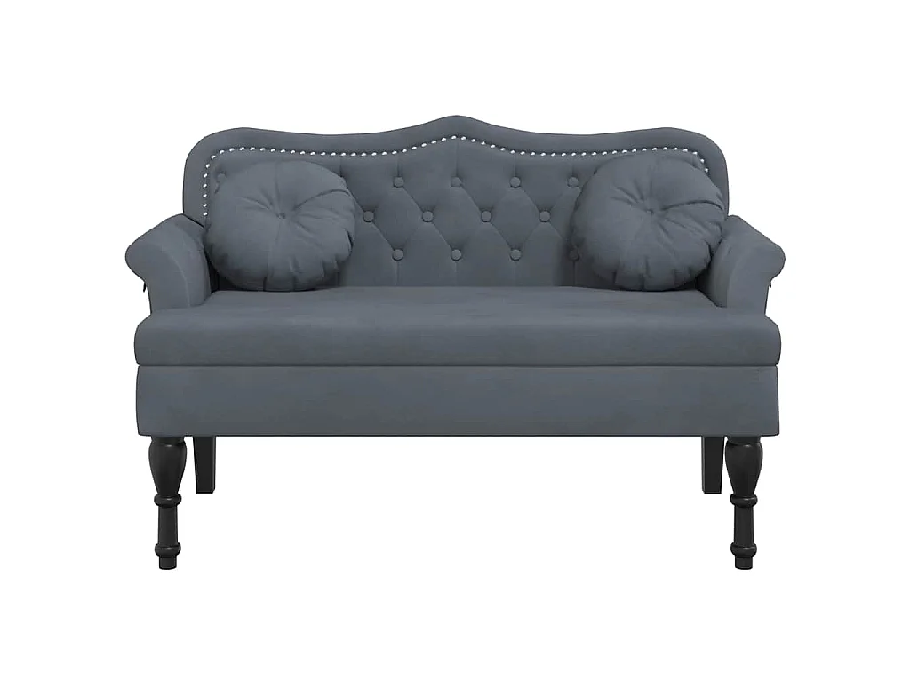 Banc avec coussins Gris foncé 120,5x65x75 cm Velours