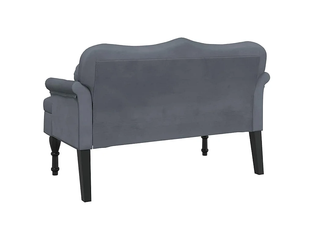 Banc avec coussins Gris foncé 120,5x65x75 cm Velours