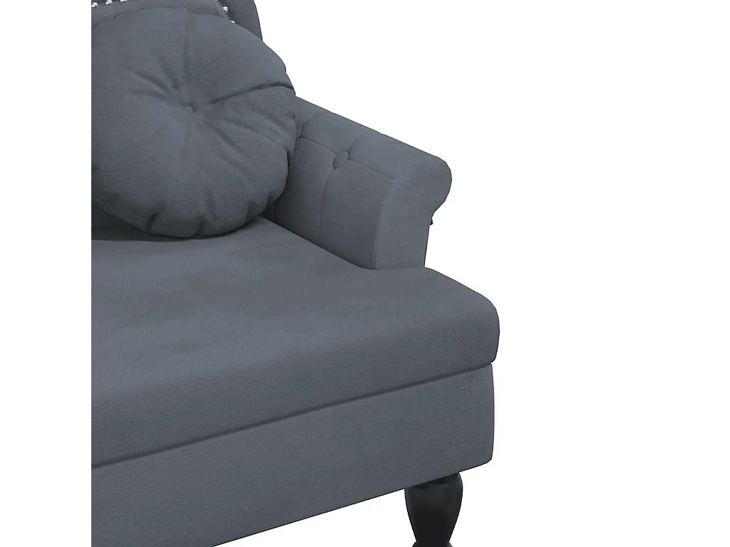 Banc avec coussins Gris foncé 120,5x65x75 cm Velours