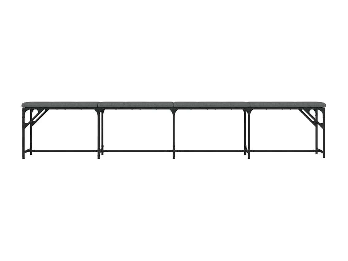 Essbank Dunkelgrau 248x32x45 cm Stahl und Stoff