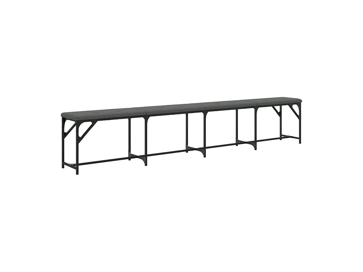 Essbank Dunkelgrau 248x32x45 cm Stahl und Stoff
