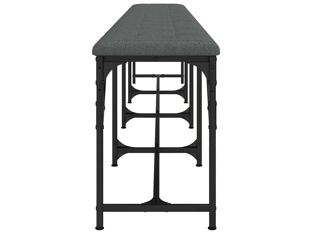 Eetkamerbank 248x32x45 cm staal en stof donkergrijs