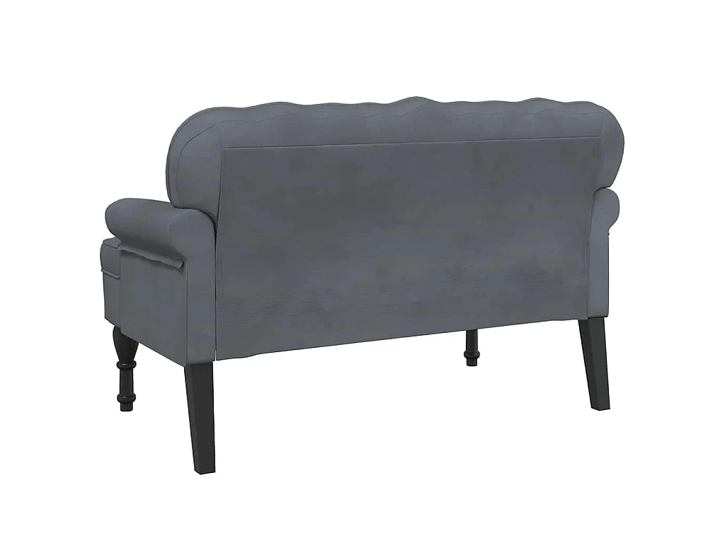 Banco com encosto 119,5x64,5x75 cm veludo cinzento-escuro