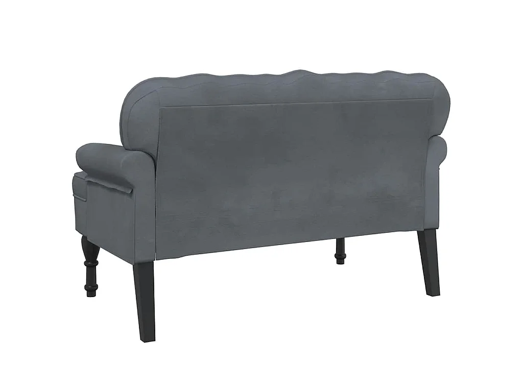 Banc avec dossier gris foncé 119,5x64,5x75 cm velours
