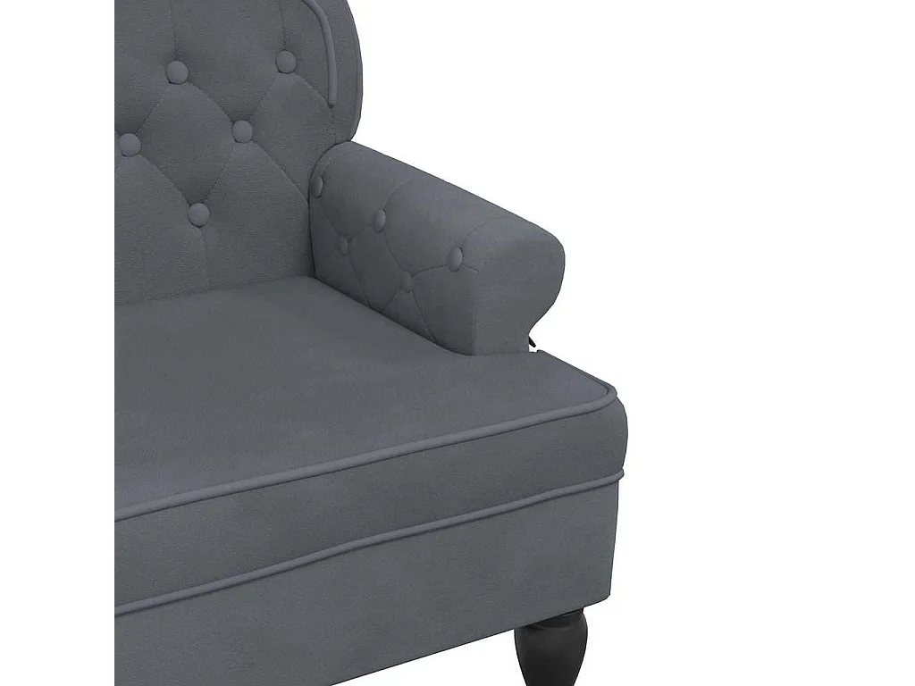 Banc avec dossier gris foncé 119,5x64,5x75 cm velours