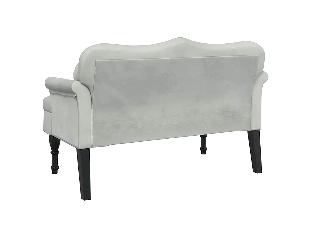 Banco con cojines gris claro 120,5x65x75 cm terciopelo
