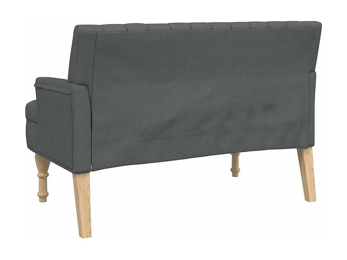 Bankje met kussens 113x64,5x75,5 cm stof donkergrijs