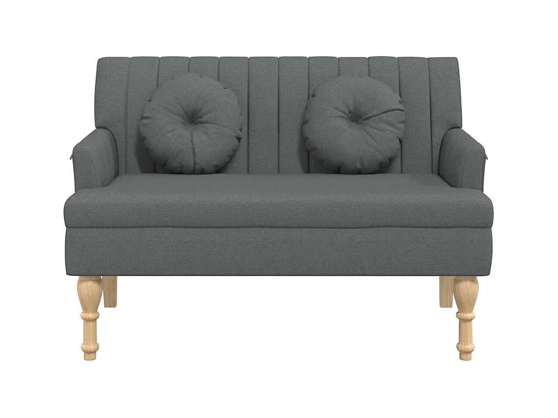 Banc avec coussins gris foncé 113x64,5x75,5 cm tissu