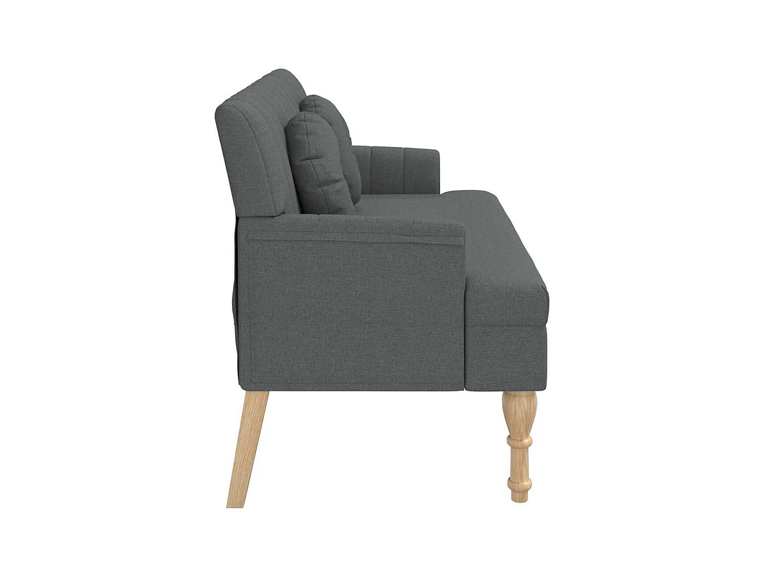 Banc avec coussins gris foncé 113x64,5x75,5 cm tissu