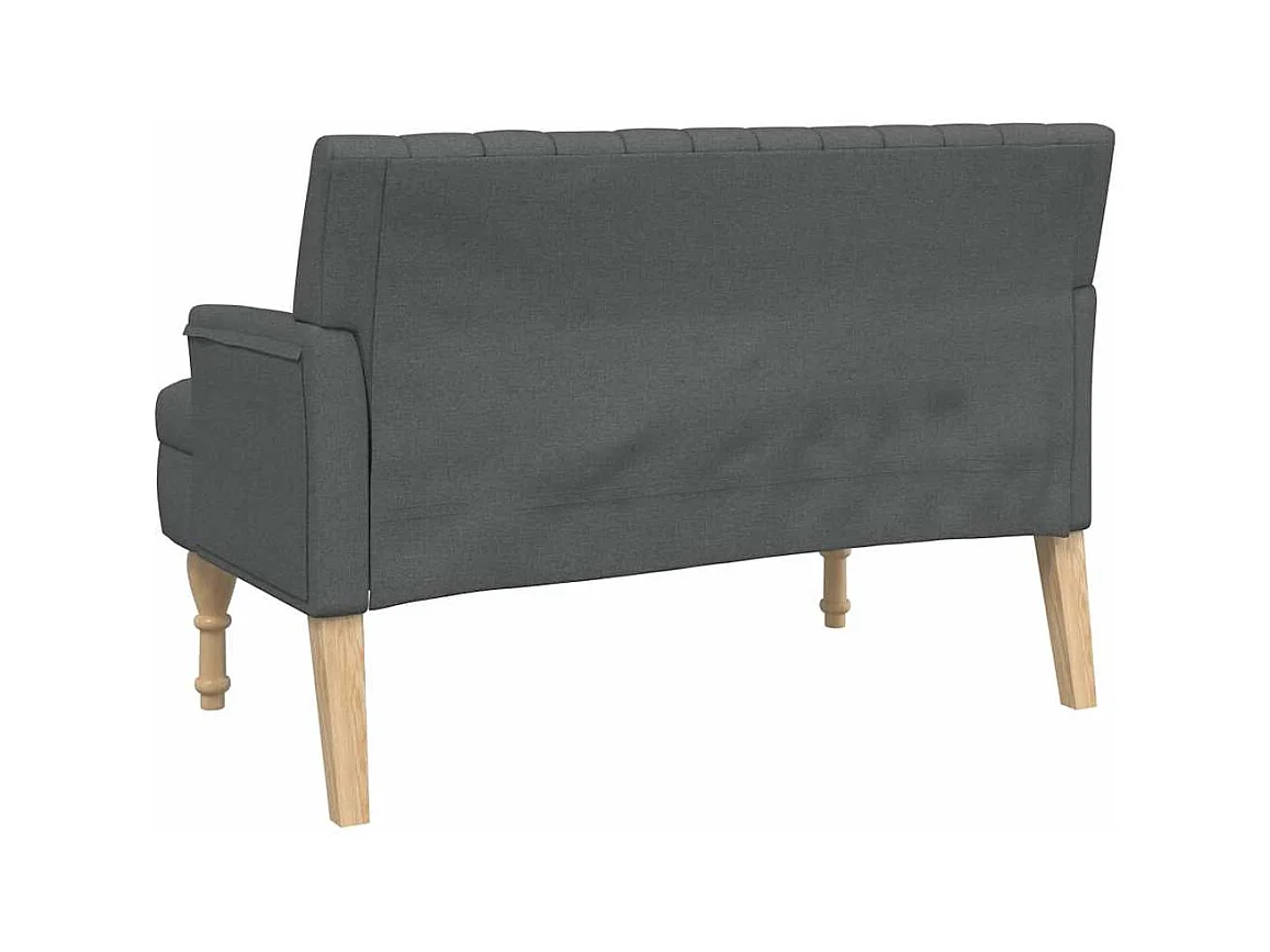Banc avec coussins gris foncé 113x64,5x75,5 cm tissu