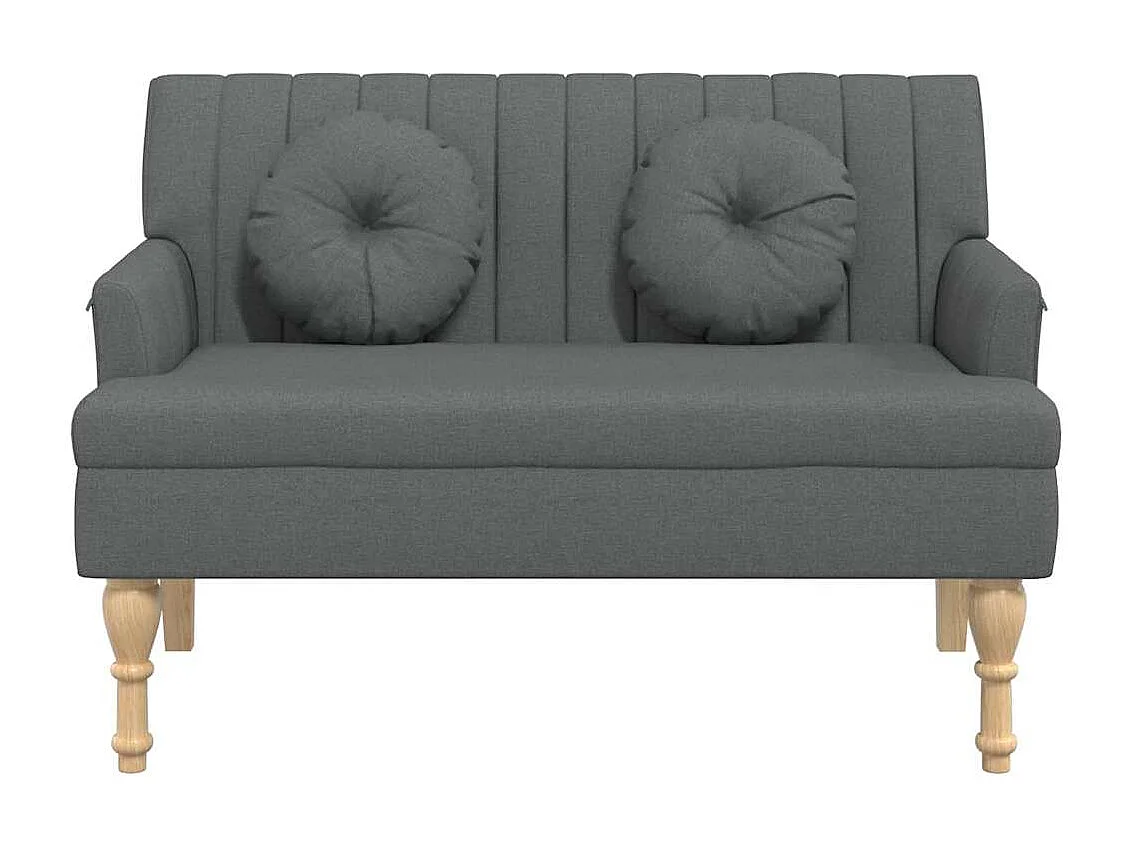 Banc avec coussins gris foncé 113x64,5x75,5 cm tissu