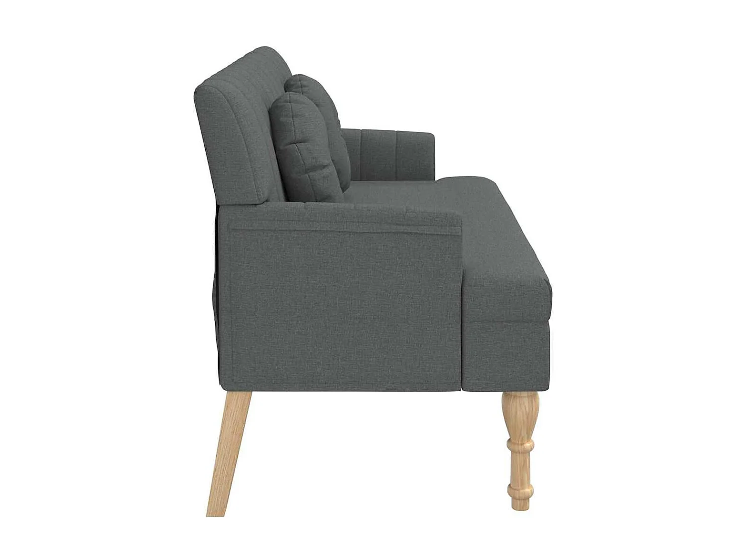 Banc avec coussins gris foncé 113x64,5x75,5 cm tissu