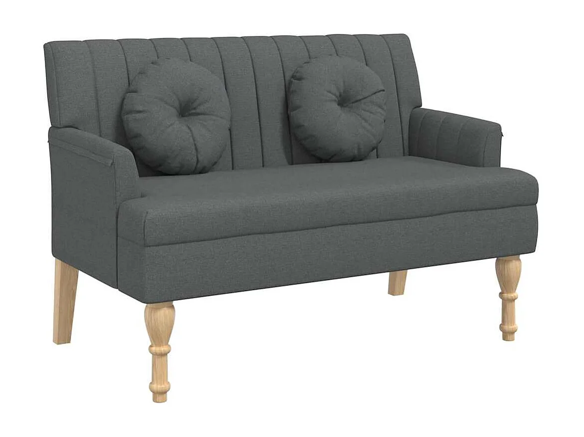Sitzbank mit Kissen Dunkelgrau 113x64,5x75,5 cm Stoff