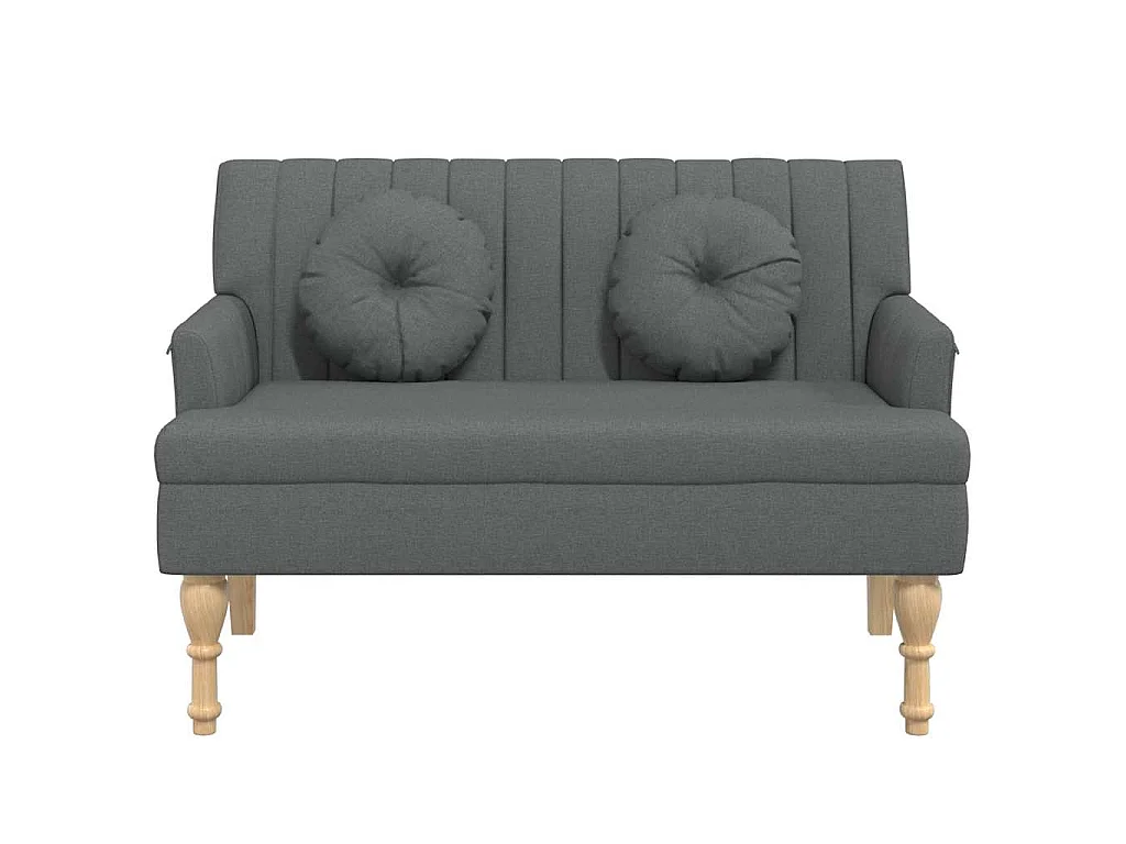Sitzbank mit Kissen Dunkelgrau 113x64,5x75,5 cm Stoff