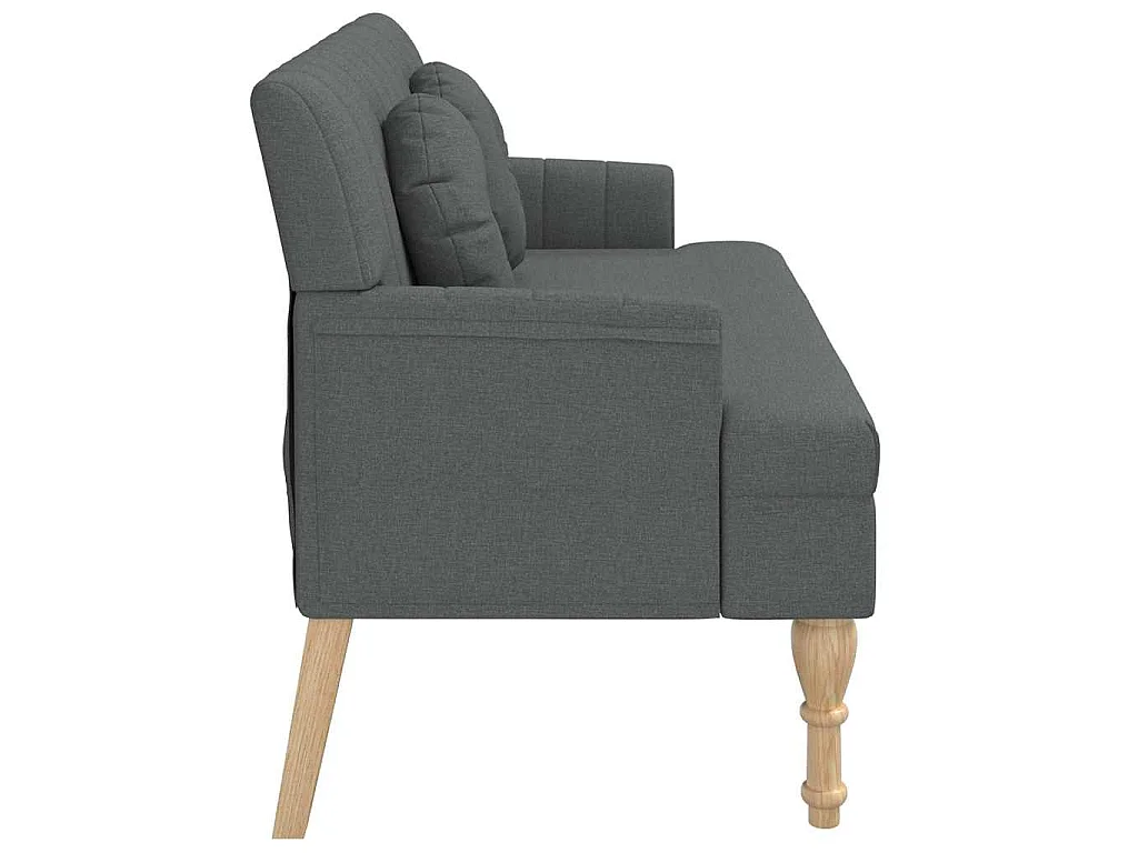Sitzbank mit Kissen Dunkelgrau 113x64,5x75,5 cm Stoff