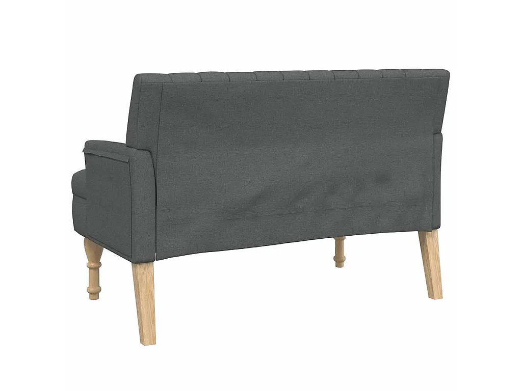 Sitzbank mit Kissen Dunkelgrau 113x64,5x75,5 cm Stoff