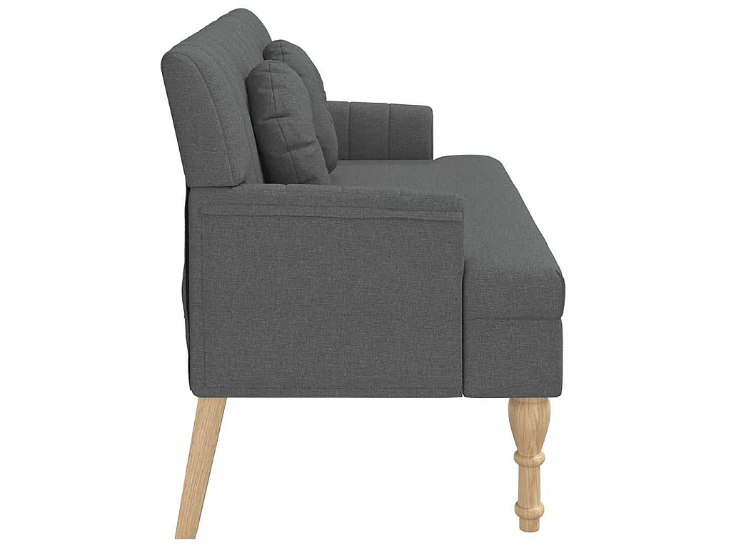 Banco con cojines tela gris oscuro 113x64,5x75,5 cm