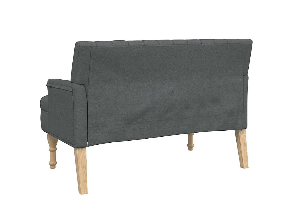 Banco con cojines tela gris oscuro 113x64,5x75,5 cm