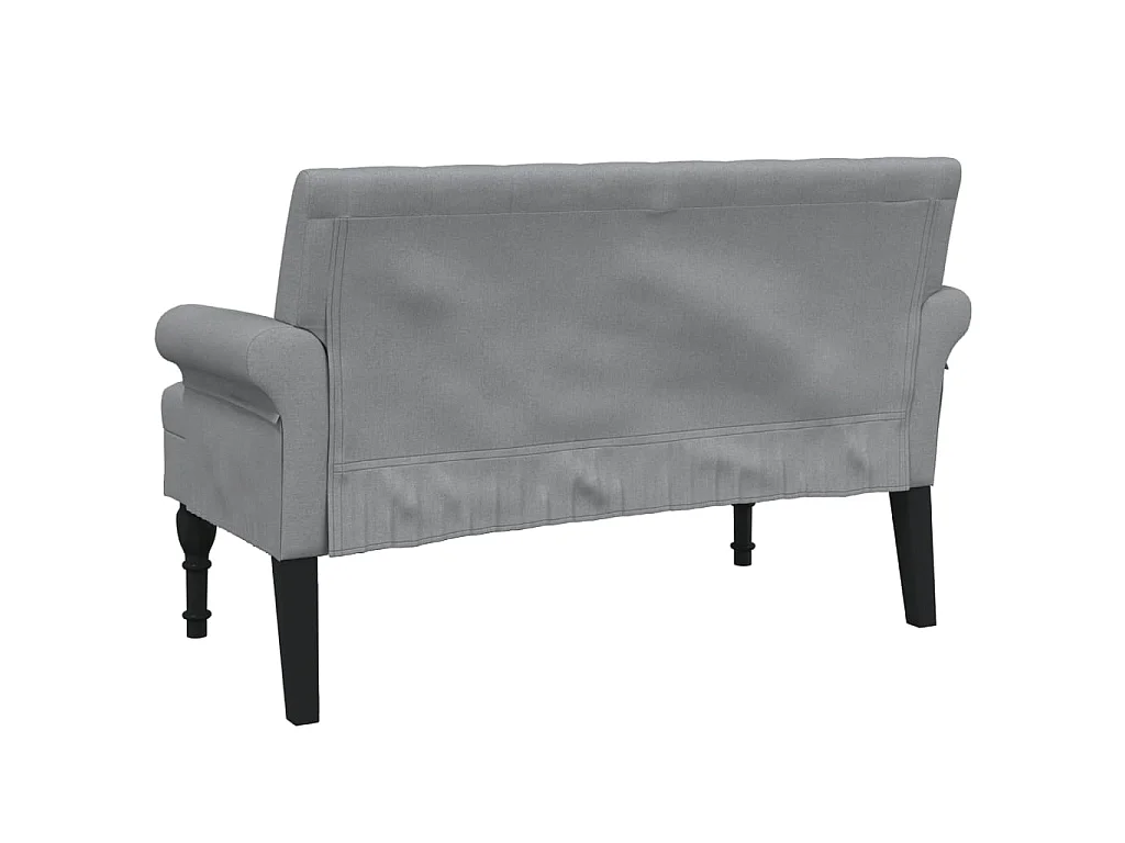 Banc avec dossier gris clair 120x62x75,5 cm tissu