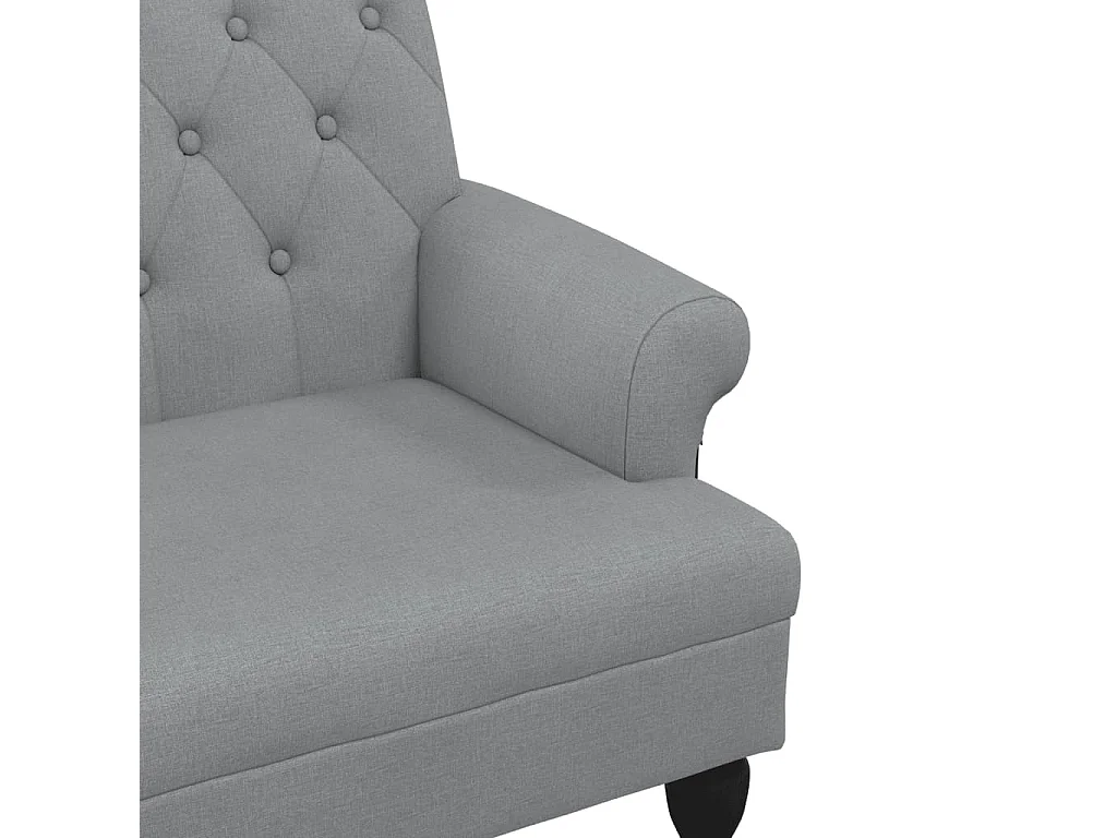 Banc avec dossier gris clair 120x62x75,5 cm tissu