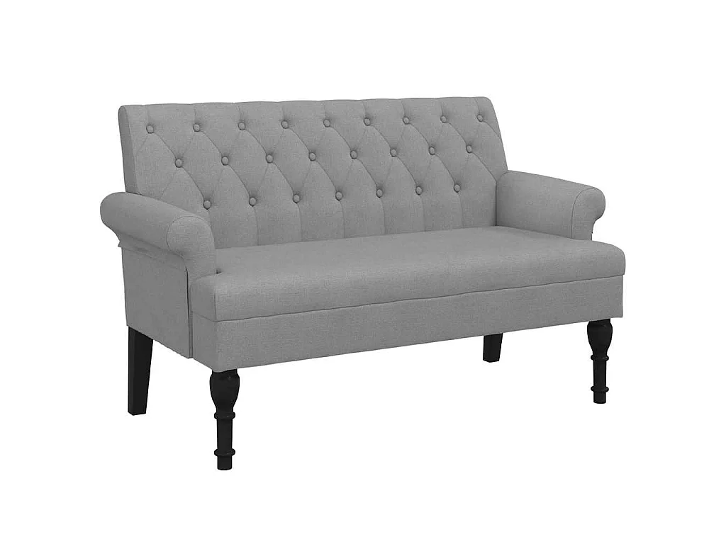Panca con Schienale Grigio Chiaro 120x62x75,5 cm in Tessuto