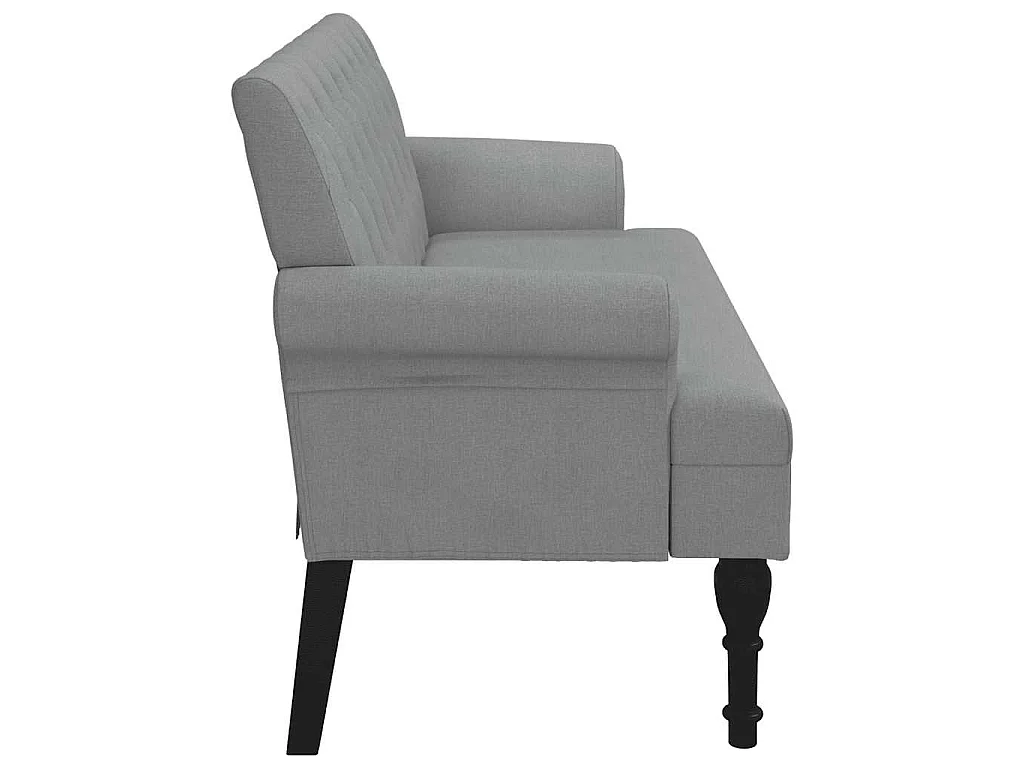 Panca con Schienale Grigio Chiaro 120x62x75,5 cm in Tessuto