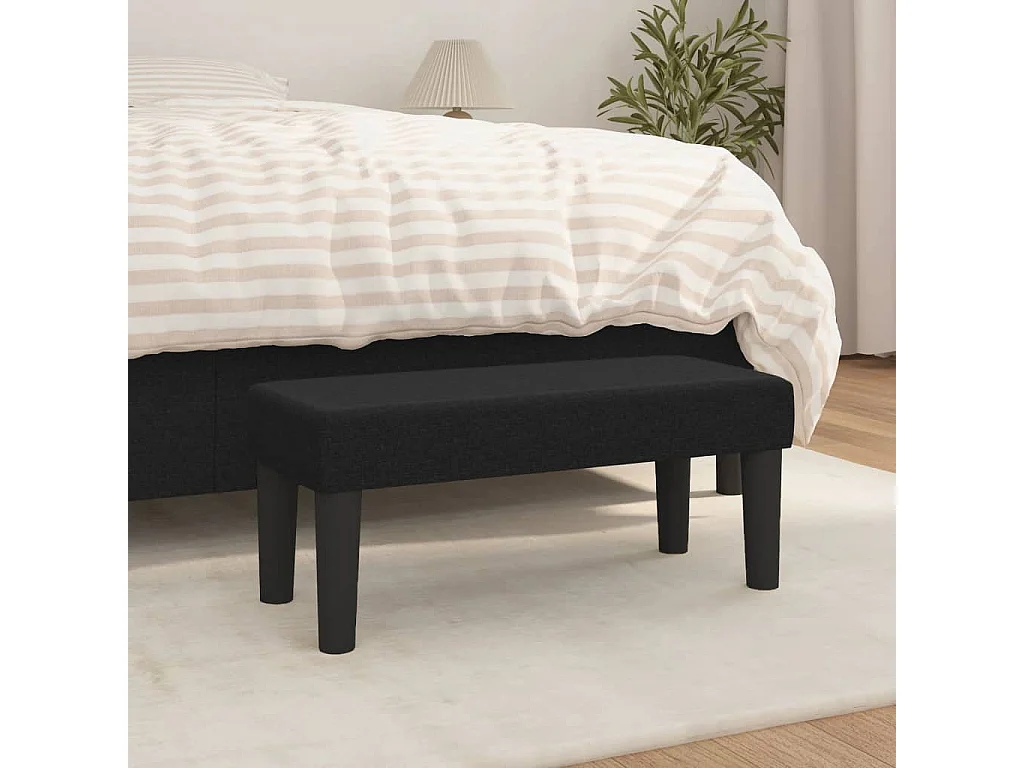 Bankje 70x30x30 cm stof zwart