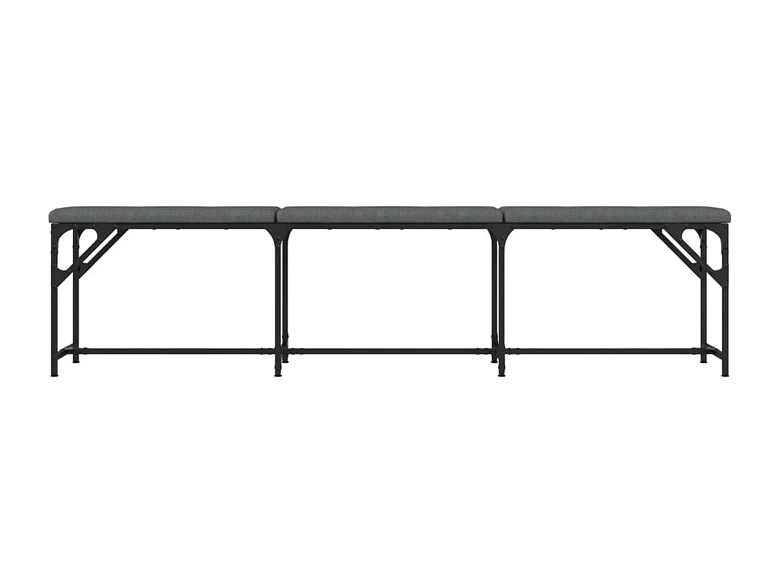 Panca da Pranzo Grigio Scuro 186x32x45 cm in Acciaio e Tessuto