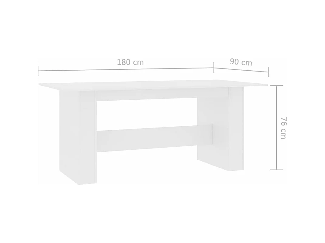 Table à manger Blanc 180x90x76 cm Bois d’ingénierie