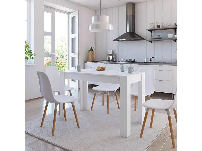 Table à manger Blanc 120x60x76 cm Bois d'ingénierie