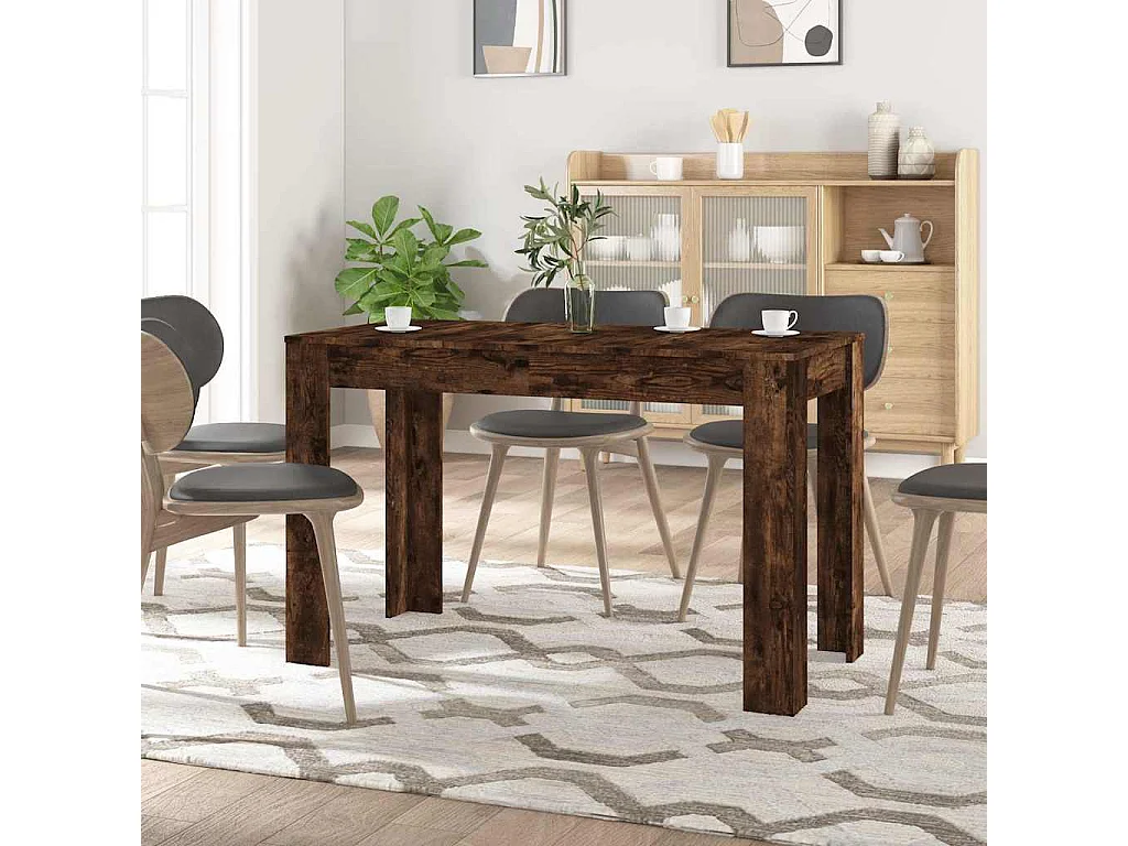 Table à dîner chêne fumé 120x60x76 cm bois d'ingénierie