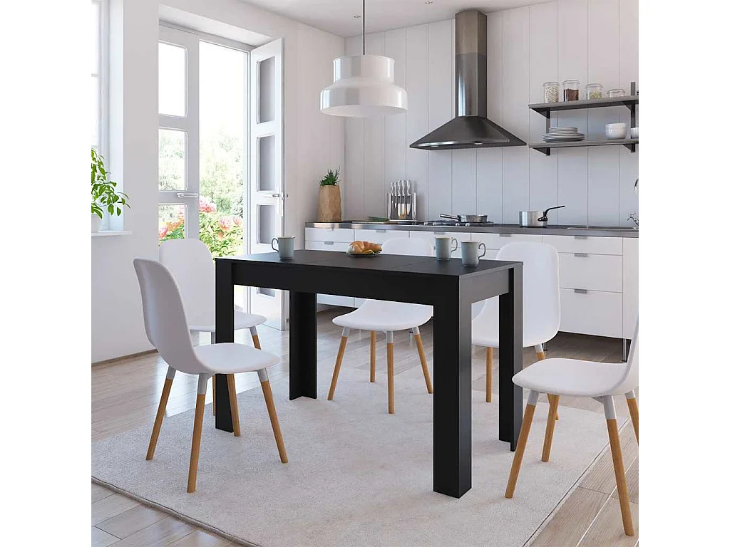Tavolo da Pranzo Nero 120x60x76 cm in Legno Multistrato