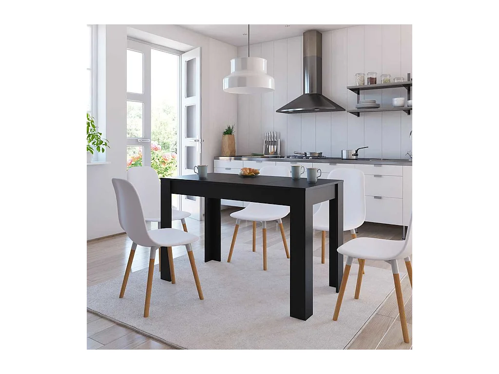 Table de salle à manger Noir 120 x 60 x 76 cm Bois d'ingénierie