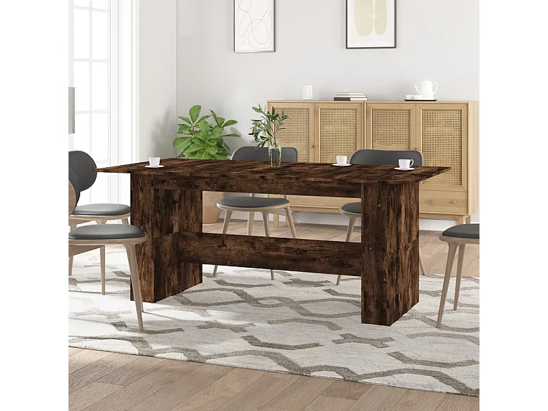 Eettafel 180x90x76 cm bewerkt hout gerookt eikenkleurig