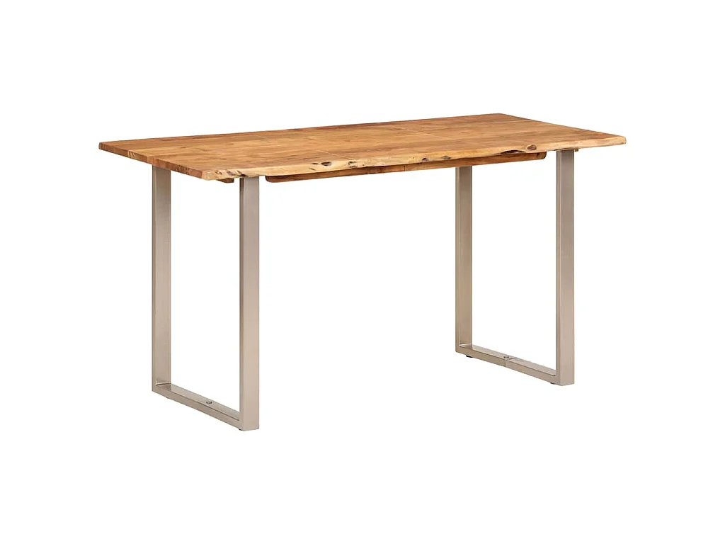 Tavolo da Pranzo 140x70x76 cm in Legno Massello di Acacia