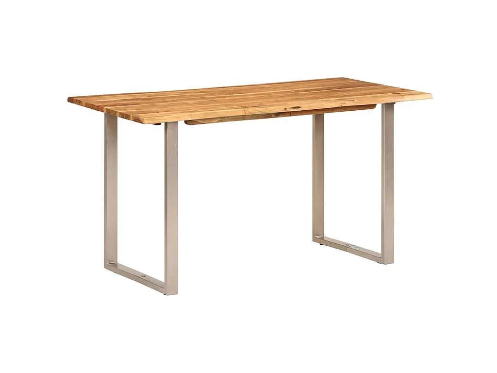 Tavolo da Pranzo 140x70x76 cm in Legno Massello di Acacia