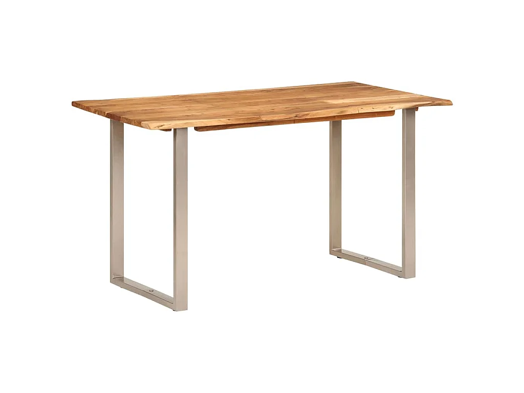 Tavolo da Pranzo 140x70x76 cm in Legno Massello di Acacia