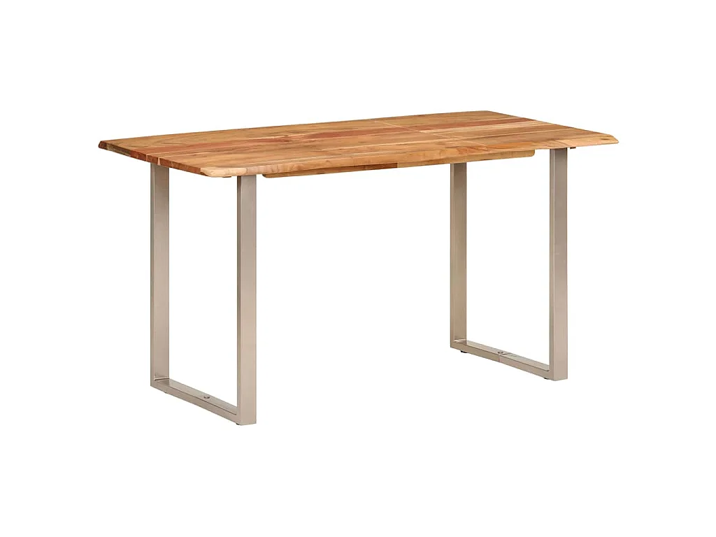 Tavolo da Pranzo 140x70x76 cm in Legno Massello di Acacia