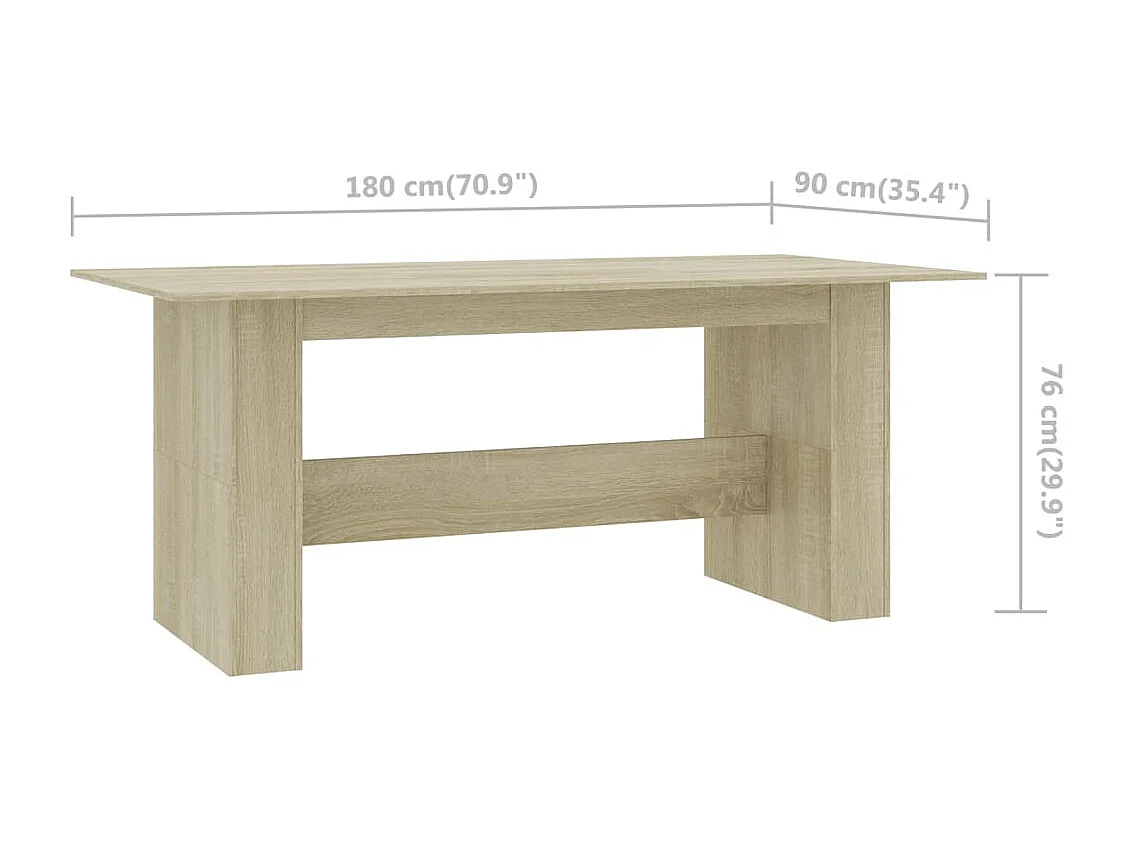 Table à manger Chêne sonoma 180x90x76 cm Bois d’ingénierie