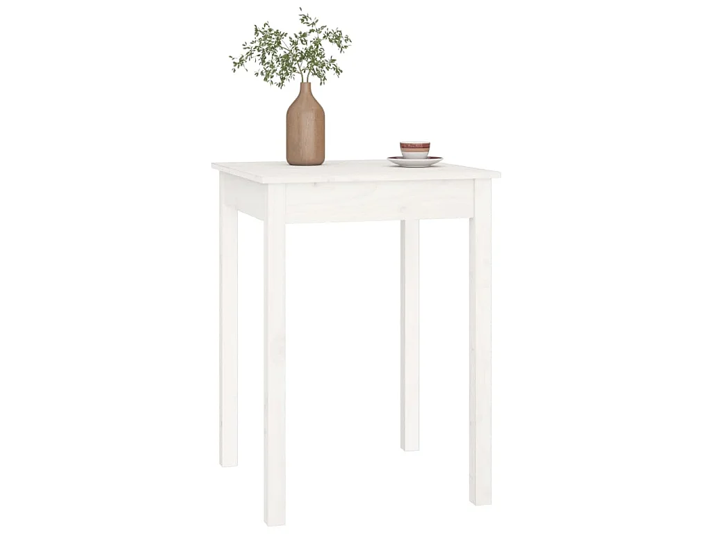 Table à manger Blanc 55x55x75 cm Bois massif de pin