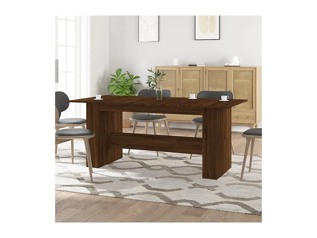 Table à dîner Chêne marron 180x90x76 cm bois d'ingénierie