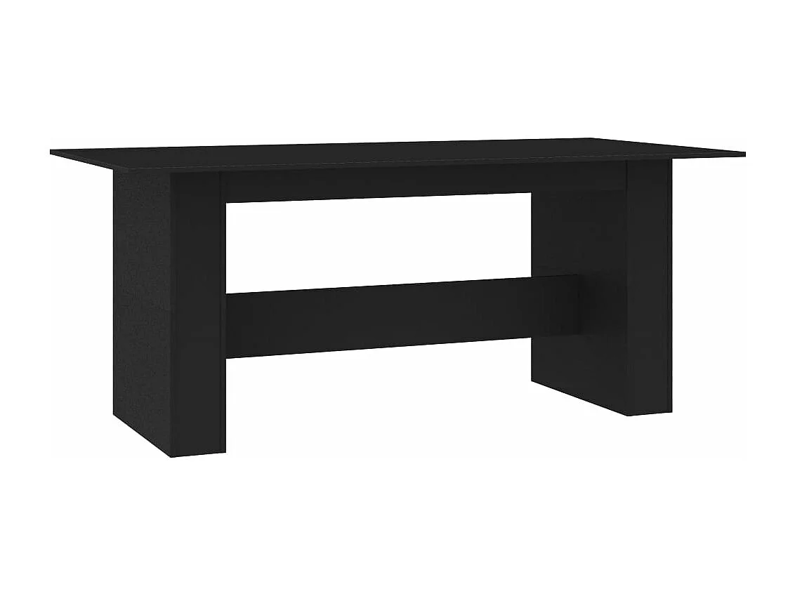 Table à manger Noir 180x90x76 cm Bois d’ingénierie